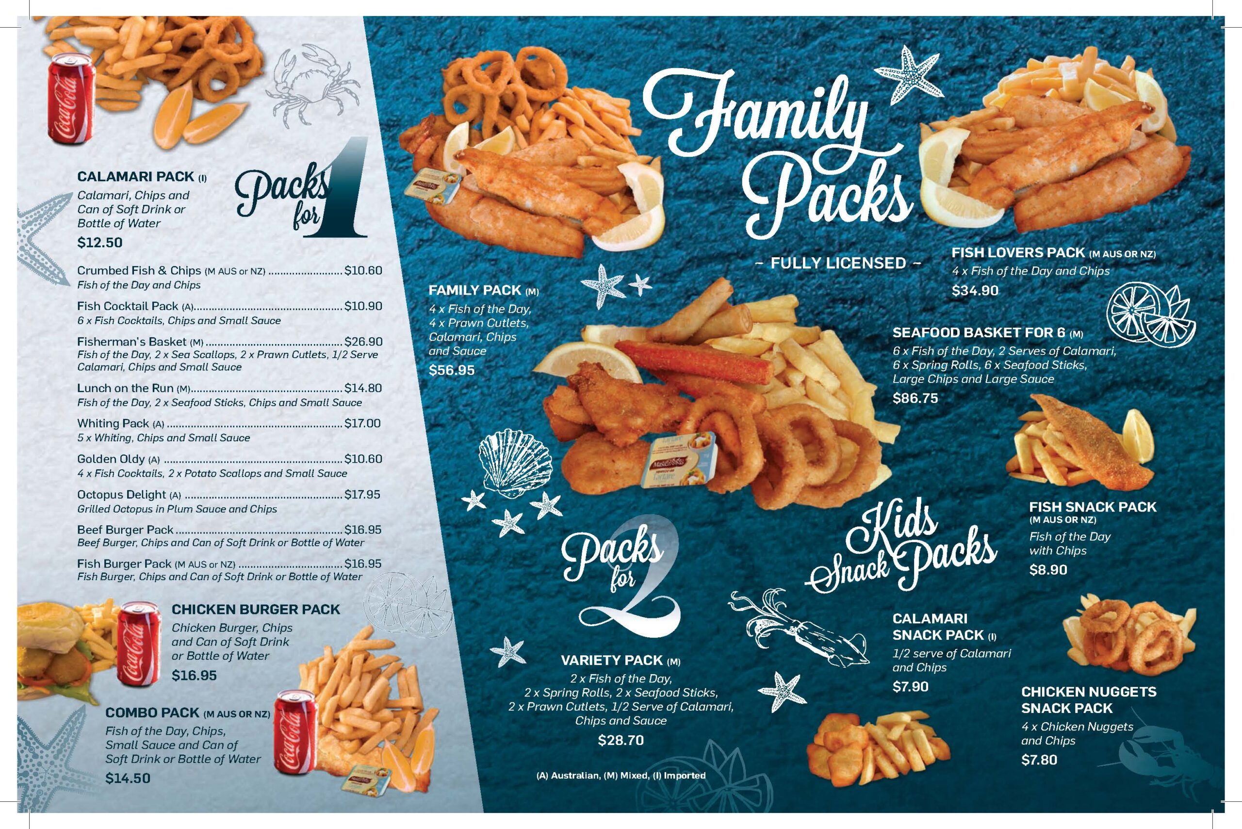 Morgans Seafood Takeaway Menu 60826P2